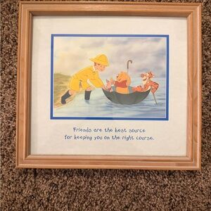 VintageWinnie the Pooh Framed Art with Friendship Quote